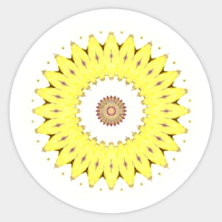 Yellow Gold Sun Kaleidoscope Sticker